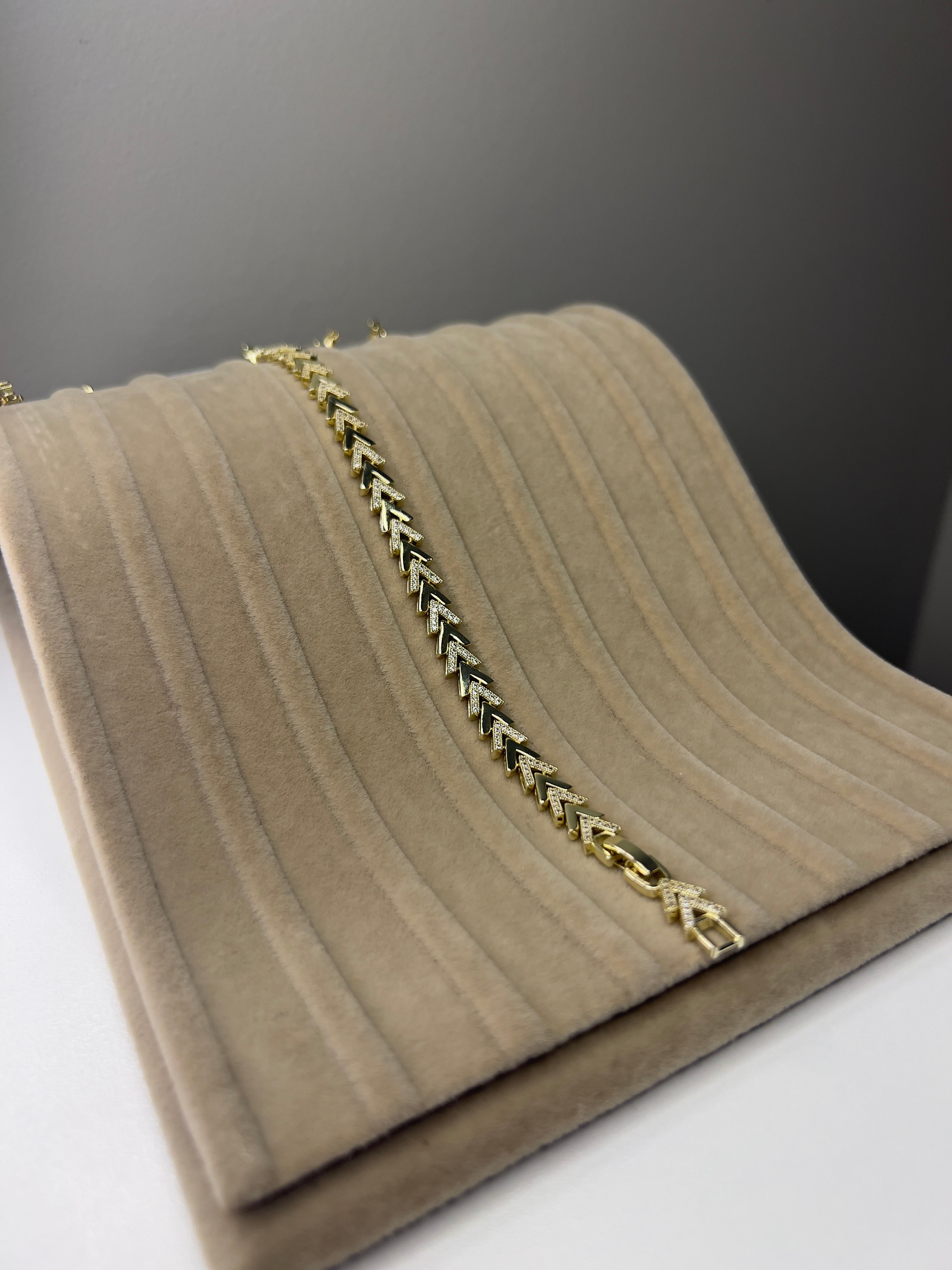 14K Görünümlü Gold Kaplama Çelik Bileklik - 12