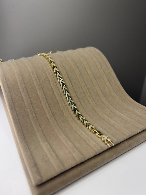 14K Görünümlü Gold Kaplama Çelik Bileklik - 12